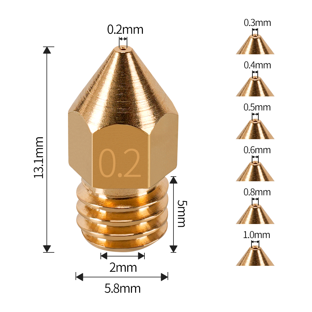 MK7 MK8 Nozzle 0.4mm 0.3mm 0.2 - Direct Drive Extruder ulasan dan harga
