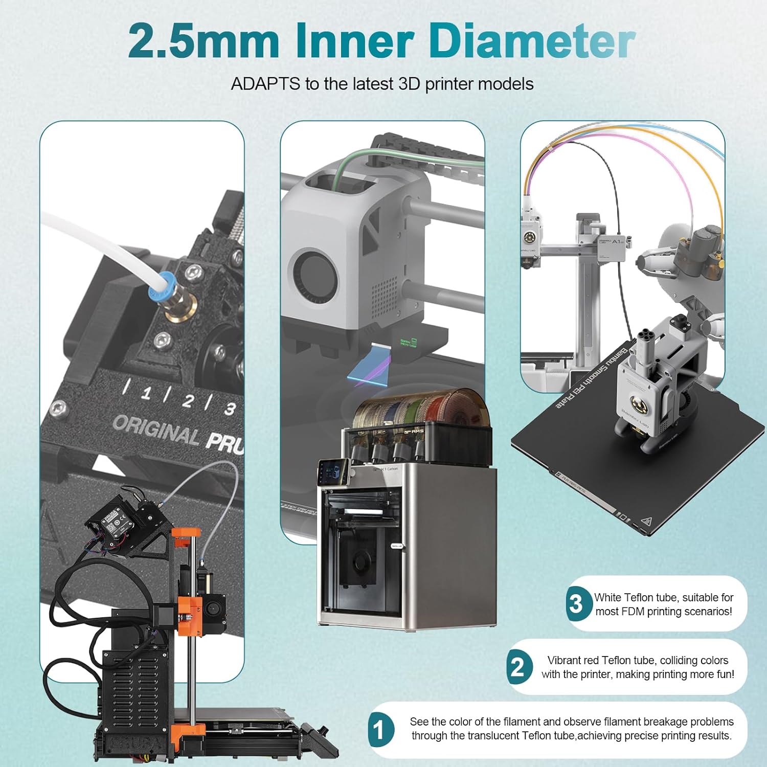 For Bambu Lab PTFE Tube 2.5mm  - Direct Drive Extruder ulasan dan harga